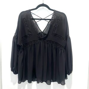 Sheer Charcoal Blouse